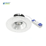 EU Standard Round Trimless 4" 12W 15W 3CCT COB Recessed LED Downlight Ceiling Light 220V IP54 Embedded Downlight CRI90+ 1080LM 1350LM